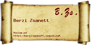 Berzi Zsanett névjegykártya